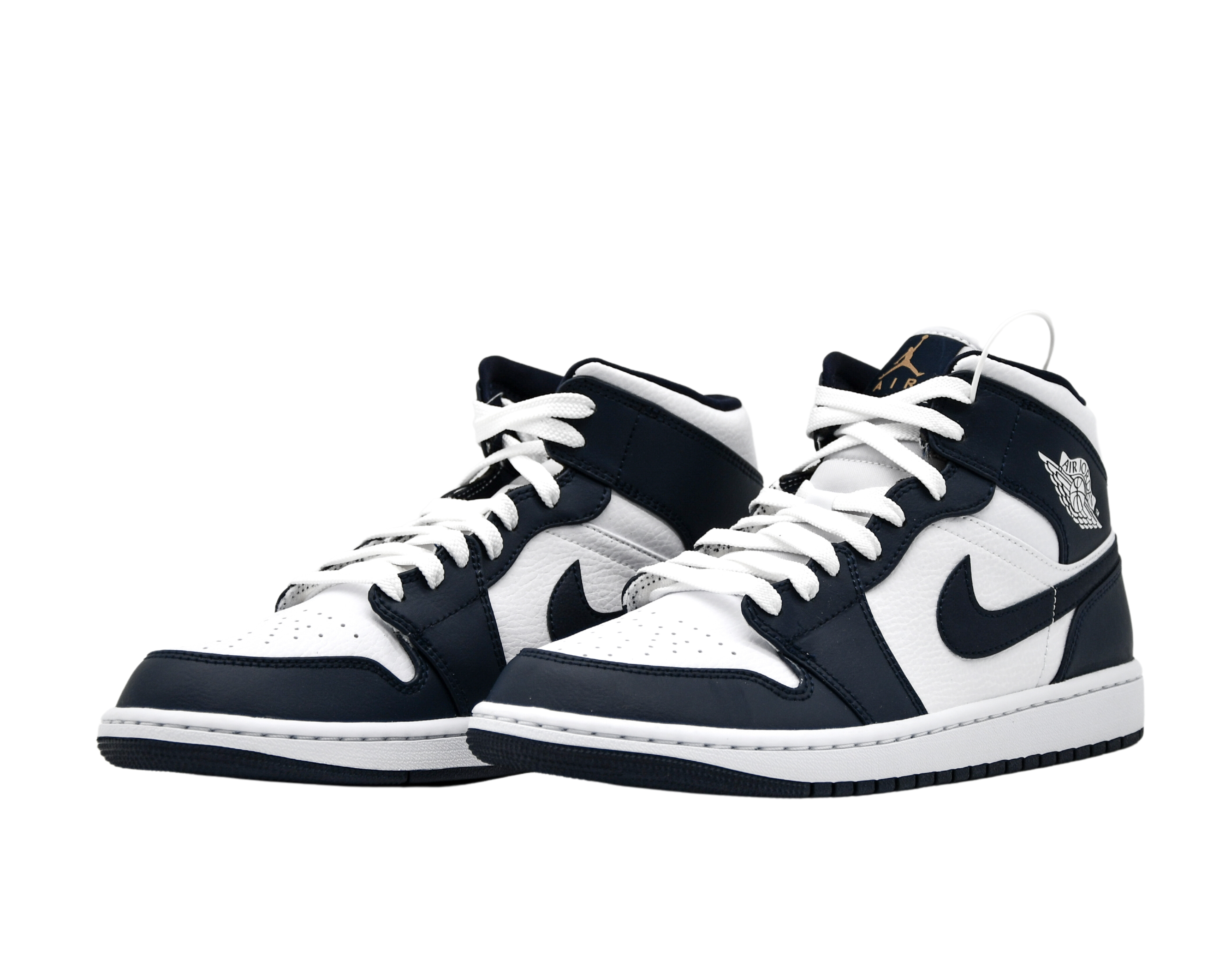 Air Jordan 1 Mid White Metallic Gold Obsidian